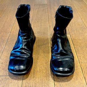 Prada Black Vintage Zip Up Ankle Boot
